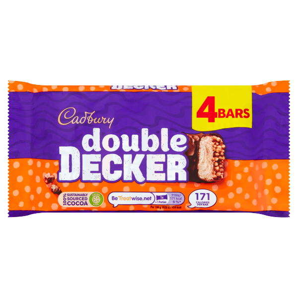 Cadbury Double Decker Chocolate Bar 4 Pack 149.2g