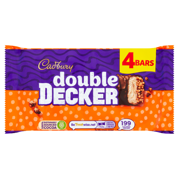 Cadbury Double Decker Chocolate Bar 4 Pack 174.8g