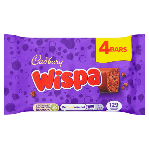 Cadbury Wispa Chocolate Bar 4 Pack 94.8g