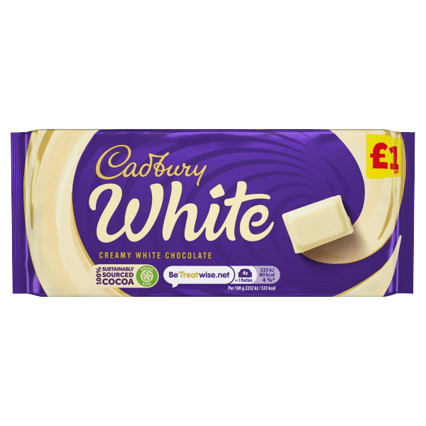 Cadbury White Chocolate Bar £1 90g