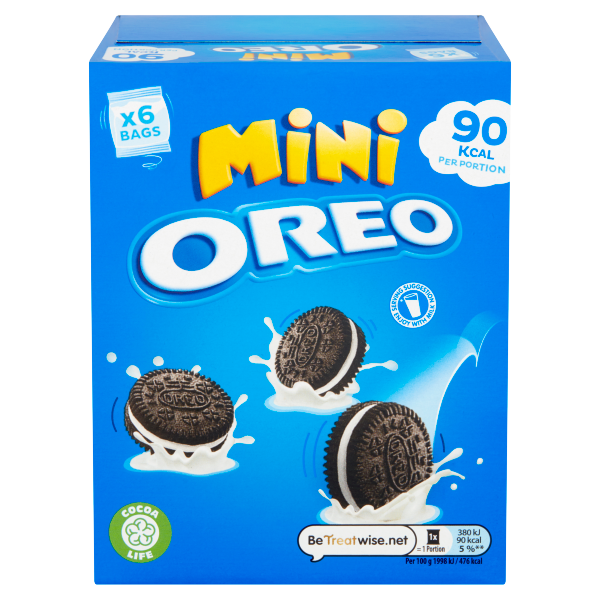 OREO Mini Vanilla Sandwich Biscuits 6 Snack Packs 114g