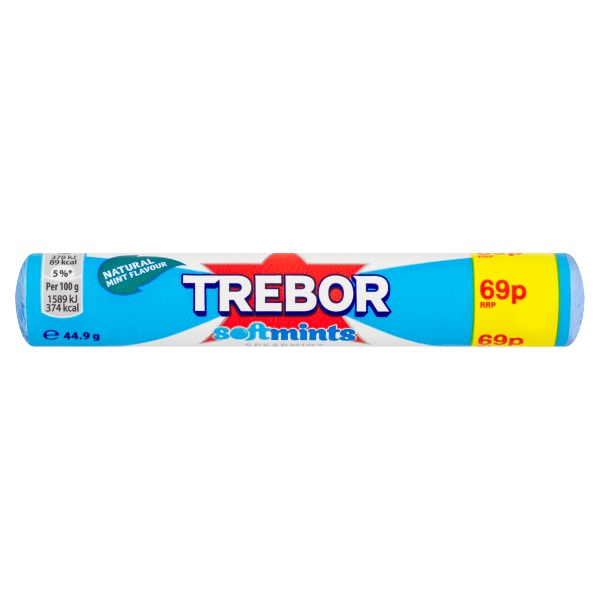 Trebor Natural Mint Flavour Softmints Spearmint Pm 69p 44.9g