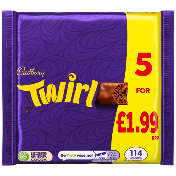 Cadbury Twirl 5 Pack Pm £1.99 5x21.5g (107.5g)