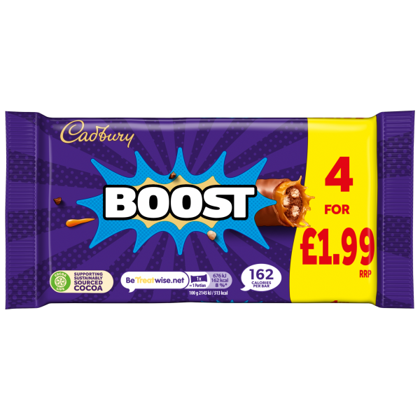 Cadbury Boost 4 Pack Pm £1.99 (4x31.5g) 126g