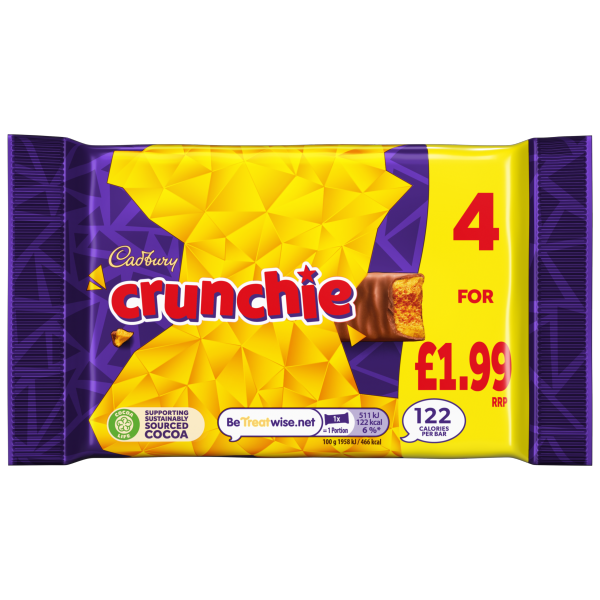 Cadbury Crunchie 4 Pack Pm £1.99 4x26.1g (104.4g)