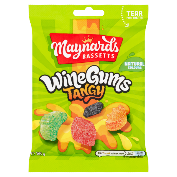 Maynards Bassetts Wine Gums Tangy Sweets Bag 165g