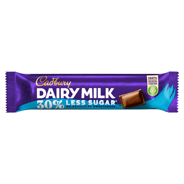 Cadbury Dairy Milk 30% Less Sugar Chocolate Bar 35g