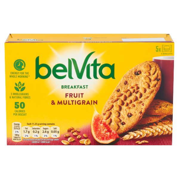 Belvita Breakfast 5 Honey & Nut with Chocolate Chips PM £1.49 225g We