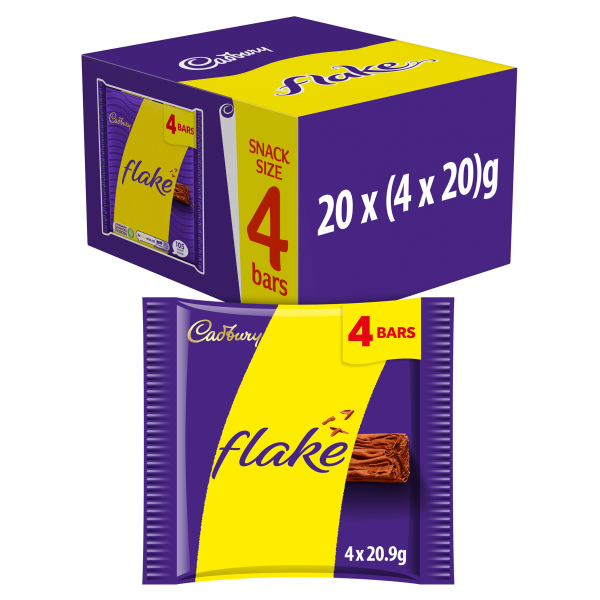 Cadbury Flake Chocolate Bar 4 Pack 80g