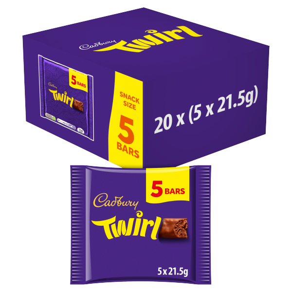 Cadbury Twirl Chocolate Bar 5 Pack 107.5g