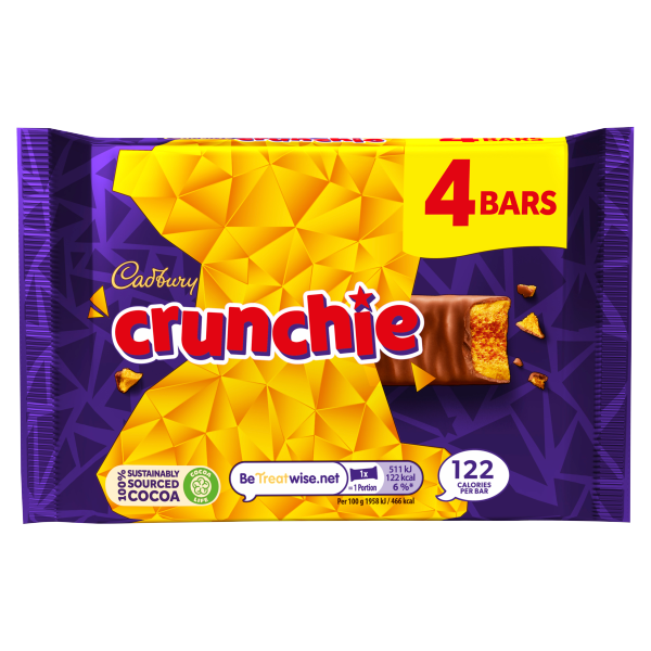 Cadbury Crunchie Chocolate Bar 4 Pack 104.4g
