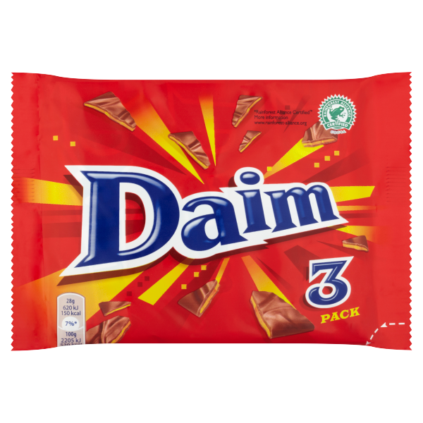 Daim Chocolate Bar 3 Pack Multipack 3x28g (84g)