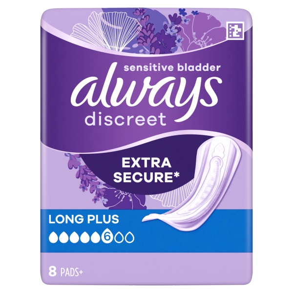 Always Discreet Incontinence Pads Plus Women Long Plus x8 - We Get