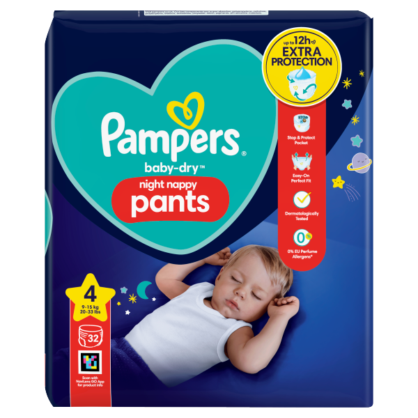 Pampers Baby Dry Night Pants Size 4 (9-15 kg) au meilleur prix sur