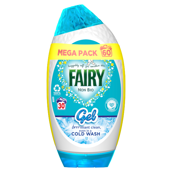 Fairy Non Bio Washing Liquid Gel for Sensitive Skin 1050ml 60W We Get