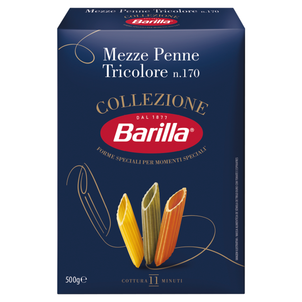 Barilla Pasta Mezze Penne Tricolore N.170 500g