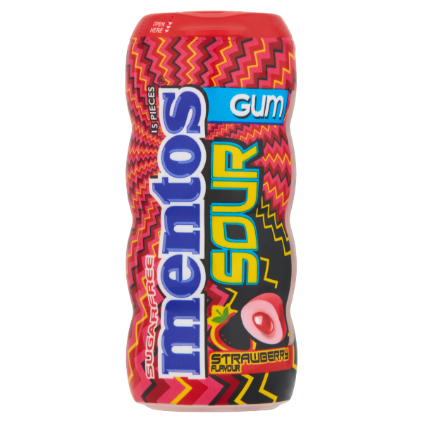 Mentos Gum Pocket Bottle Sour Strawberry 30g