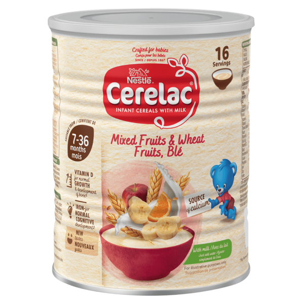CERELAC Wheat Based Fortified Baby Cereal with Mixed Fruits, Just Add Water, 7 Months+, 400g