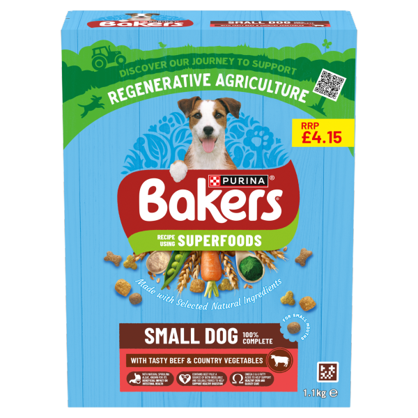 Bakers Small Dog Beef, Vegetable & Whole Grain Dry Dog Food  pmp £4.15 1.1Kg