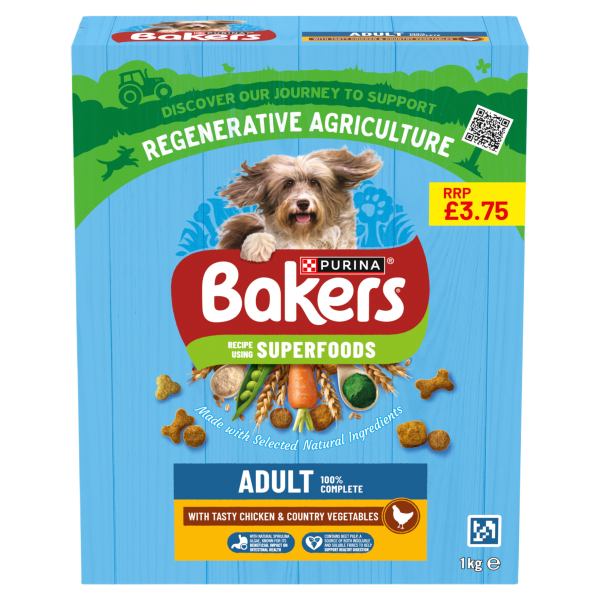 Bakers Adult Chicken & Vegetable Dry Dog Food Pmp £3.75 1kg