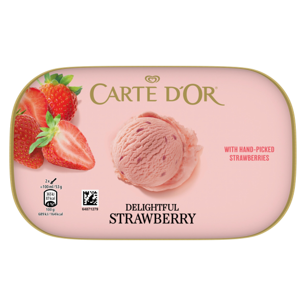 Carte D'or Delightful Strawberry Ice Cream Dessert 900 ml