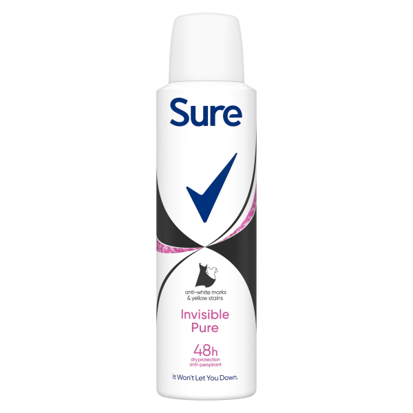 Sure Invisible Pure Antiperspirant Aerosol 150 ml We Get Any Stock