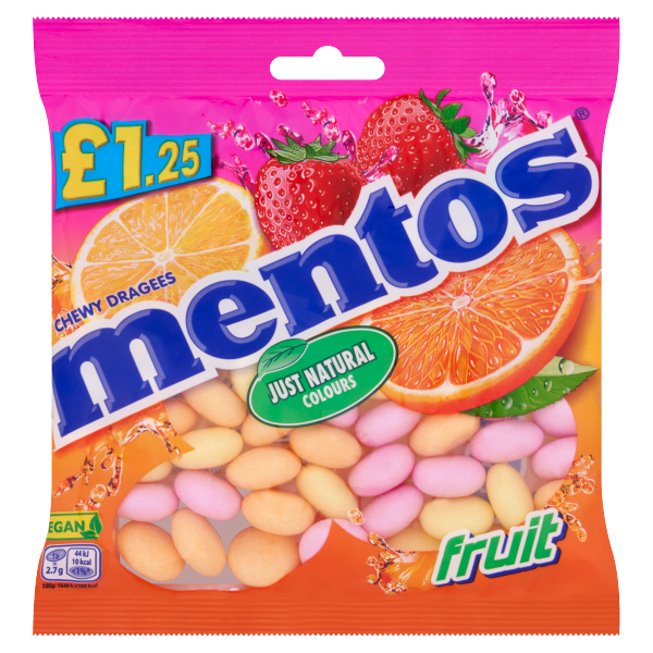 Mentos Fruit Bag £1.25 PMP 135g