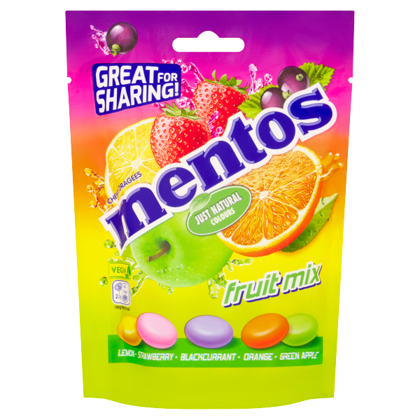 Mentos Fruit Mix Flavour Chewy Dragees 140g