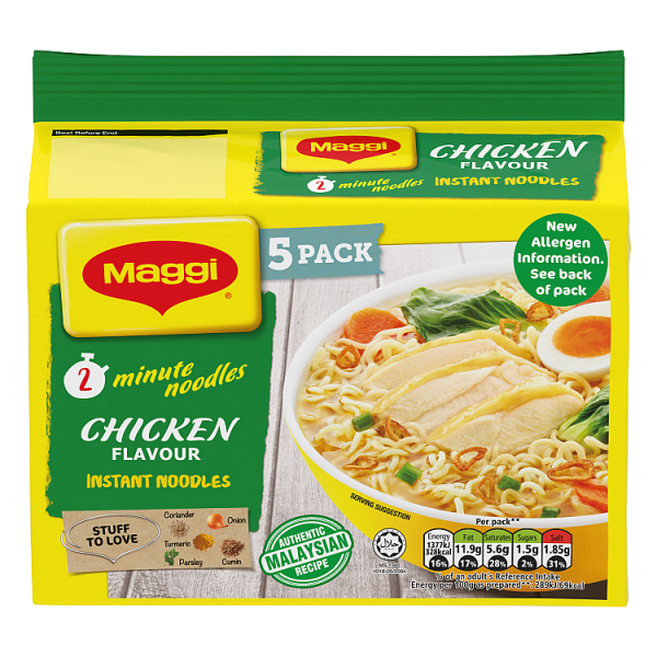Maggi 2 Minute Instant Noodles Chicken Flavour 5 x 74g