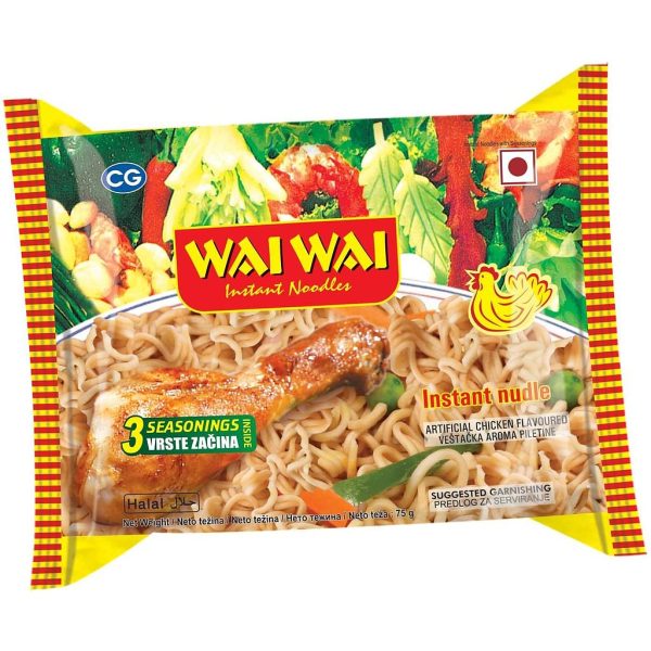 Wai Wai Chicken Noodles Single Pillow Pack 75g
