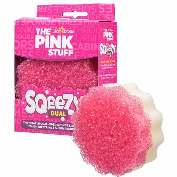 Pink Stuff Sqeezy Dual Sponge Scrubber - We Get Any Stock