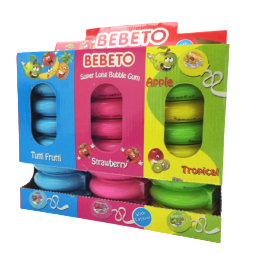 Bebeto Metergum Strawberry, Tutti Frutti & Tropical Flavour 35g