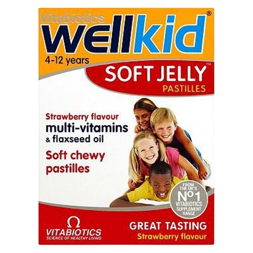 Vitabiotics WellKid Soft Jelly Strawberry Flavour 30 Pastilles
