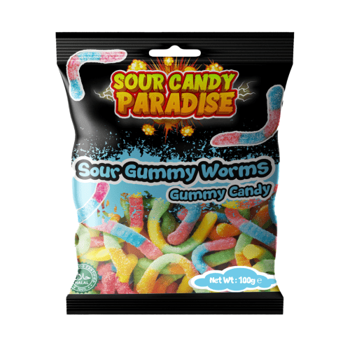 Candy Paradise Sour Gummy Worms Gummy Candy 100g
