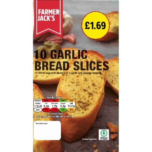 Farmer Jack's 10 Garlic Slices £1.69 210g We Get Any Stock