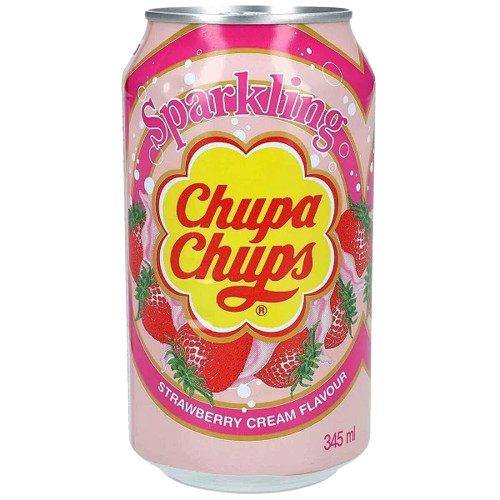 Chupa Chups Strawberry & Cream Flavour Soda 345ml