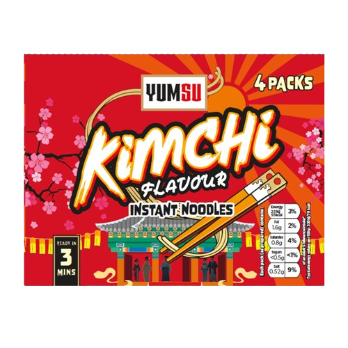 Yumsu Kimchi Noodles Multipack 4x70g
