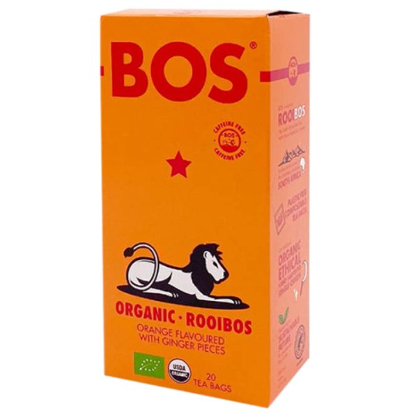 Bos Organic Orange & Ginger Rooibos 20 Teabags 50g
