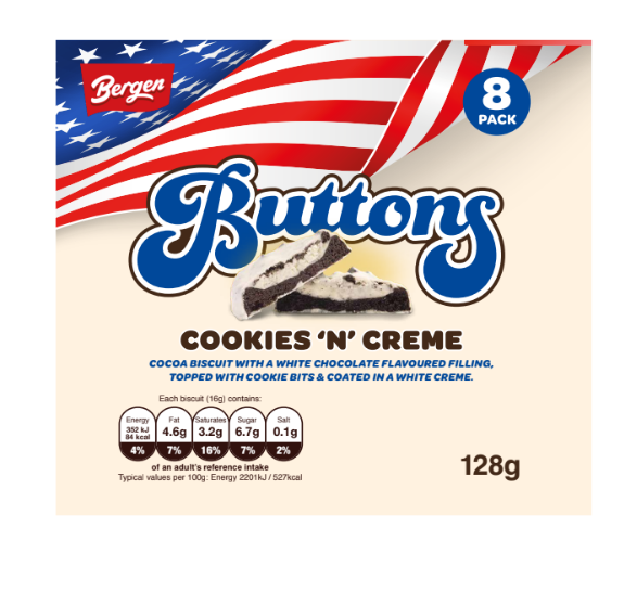 Keenan's Cookies, Peanut, Creme Buttons 128g