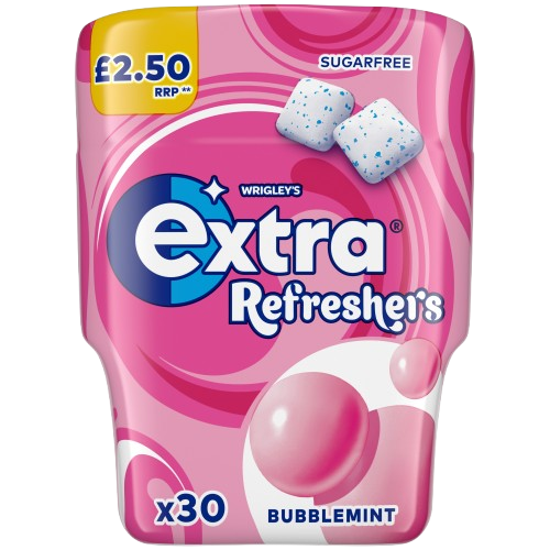 Extra Refreshers Bubblemint Sugarfree Chewing Gum Bottle Pm £2.50 30 Pieces