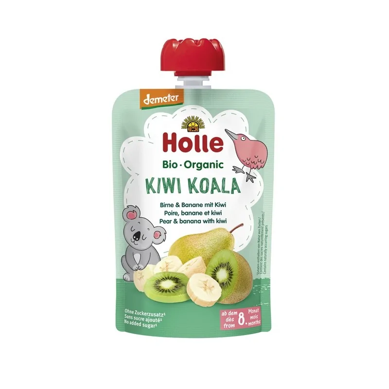 Holle Organic Pouch Kiwi Koala Pouch Pear & Banana With Kiwi 100g