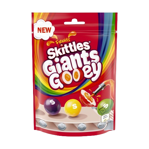 Skittles Giants Gooey Vegan Chewy Sweets Fruit Flavoured Pouch Bag 125g