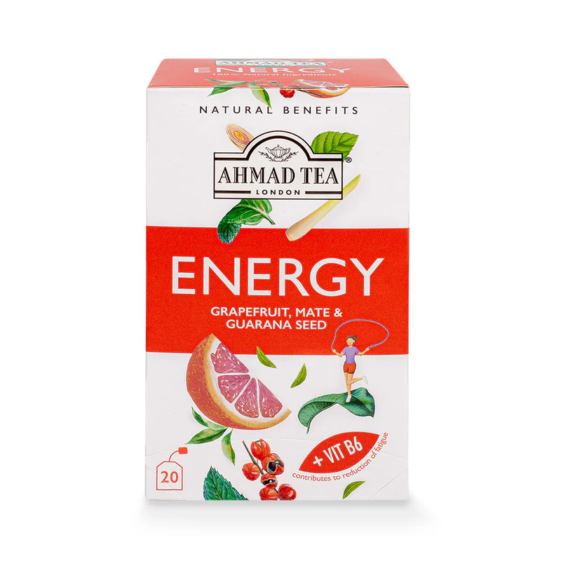 Ahmad Teas Energy Grapefruit, Mate & Guarana Seed 20 Teabags