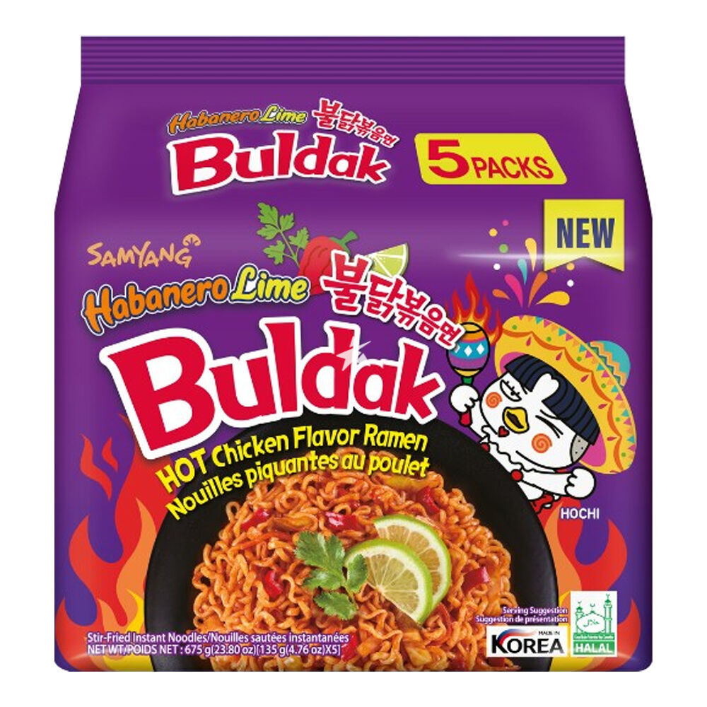 Samyang Habanero Lime Buldak Hot Chicken Flavour Ramen 5x135g