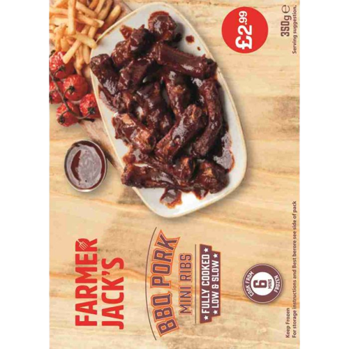 Farmer Jack's BBQ Mini Ribs £2.99 350g We Get Any Stock