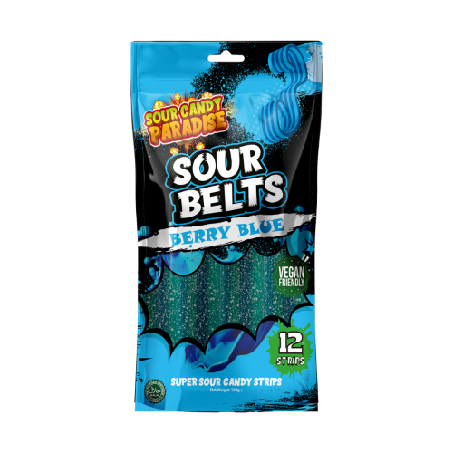 Candy Paradise Sour Belts Berry Blue 100g
