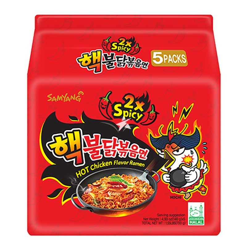 Samyang 2x Spicy Buldak Hot Chicken Flavour Ramen 5x140g