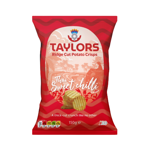Taylors Thai Sweet Chilli Flavour Ridge Cut Potato Crisps 150g We Get