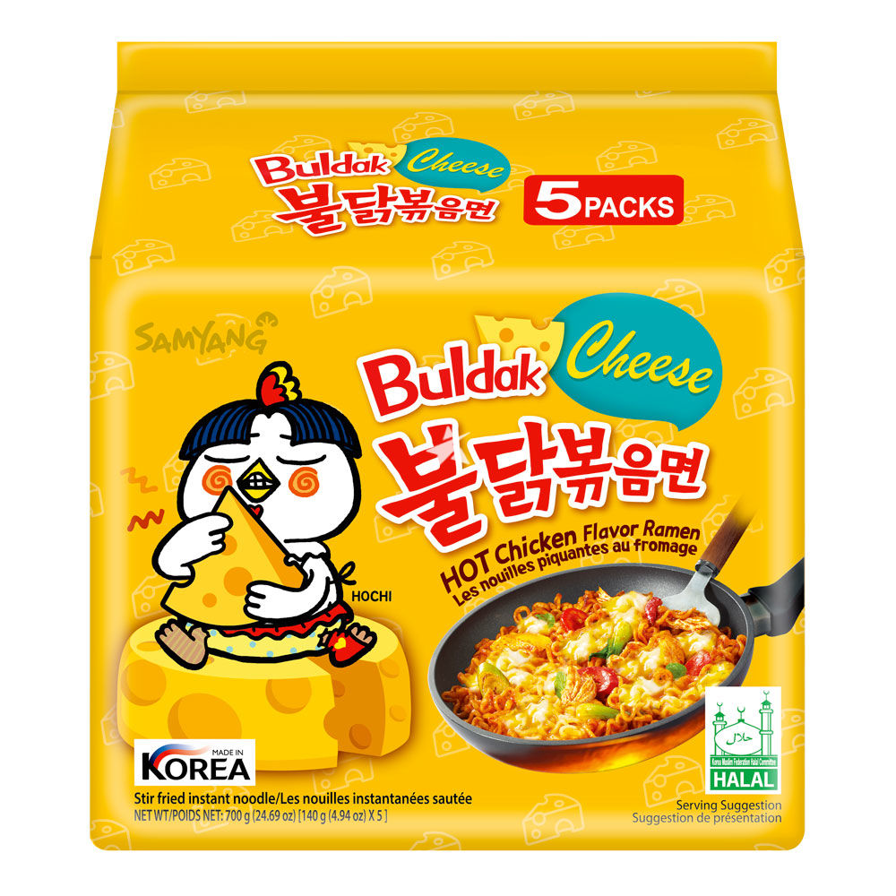 Samyang Cheese Buldak Hot Chicken Flavour Ramen 5x140g