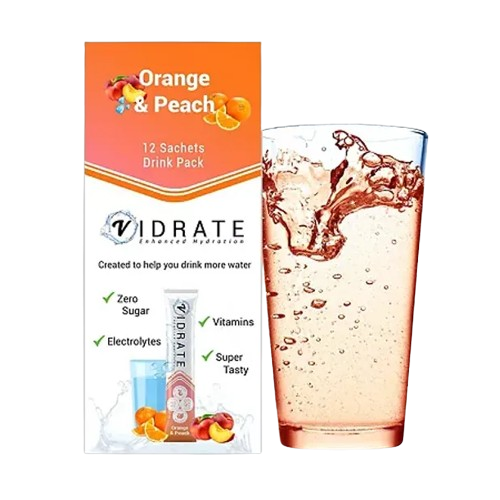 ViDrate Hydration Sachets Orange & Peach Flavour 12 x 3g